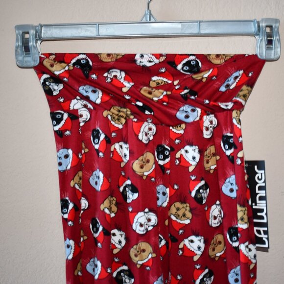 LA Winner Women's Red Christmas Cats Kitties Stretch Leggings Size S - Picture 2 of 5